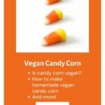 A poster with the words vegan candy corn.
