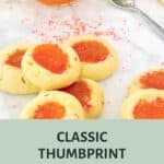 Vegan thumbprint cookies with jam.