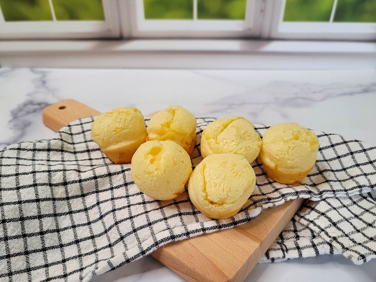 Brazilian Cheese Bread on Cutting Board