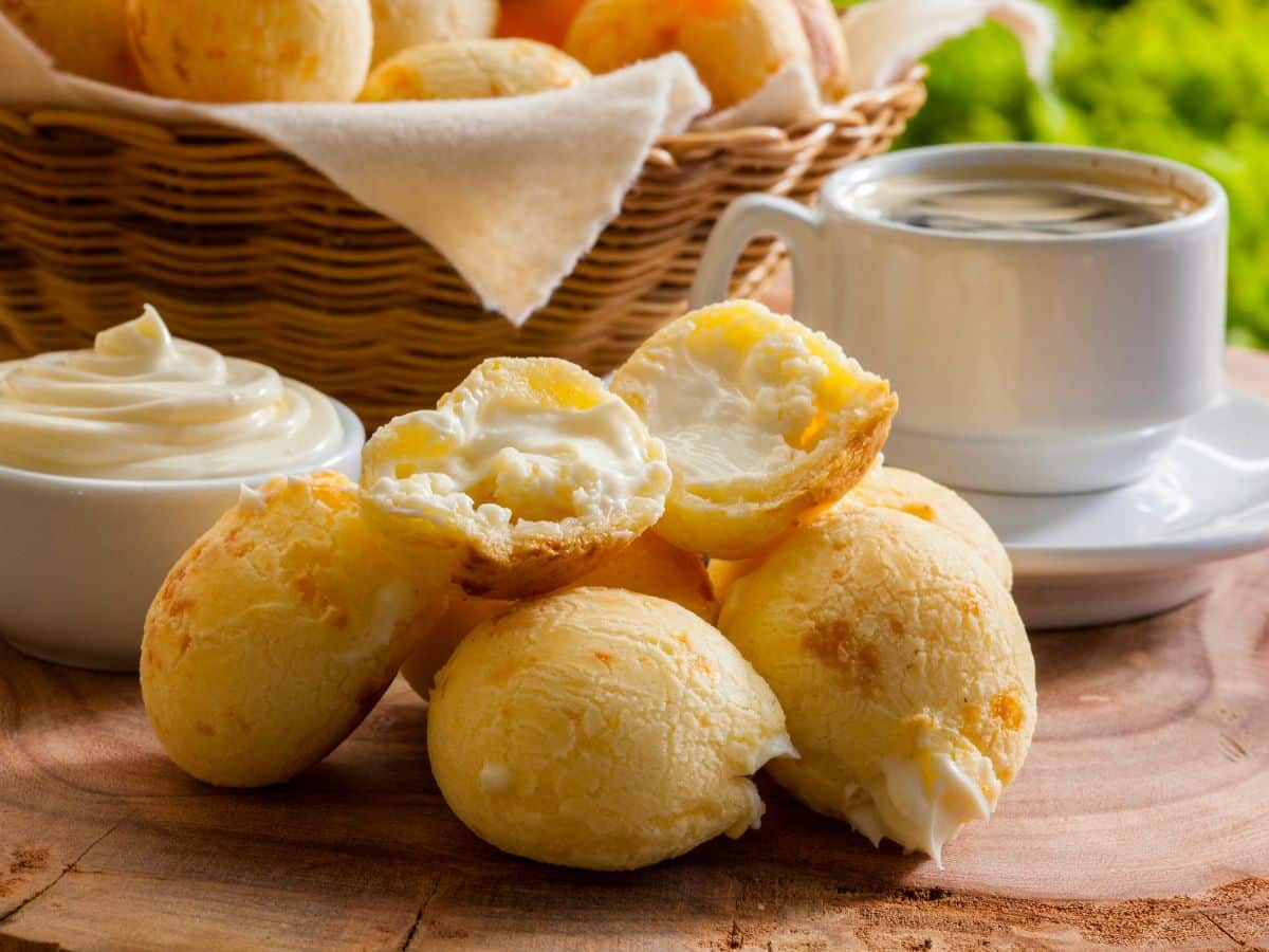 Brazilian Cheese Bread with Coffee