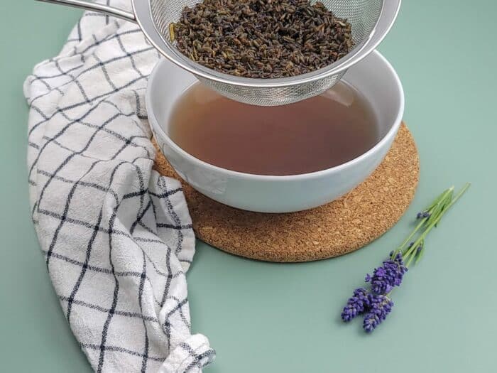 Straining Lavender Buds from Syrup