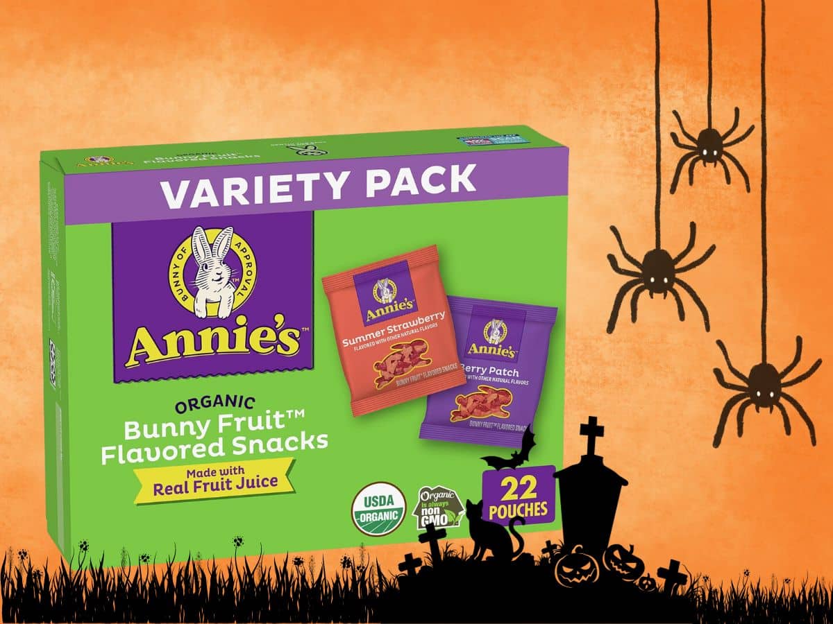 A variety pack of annie's flavored snacks.