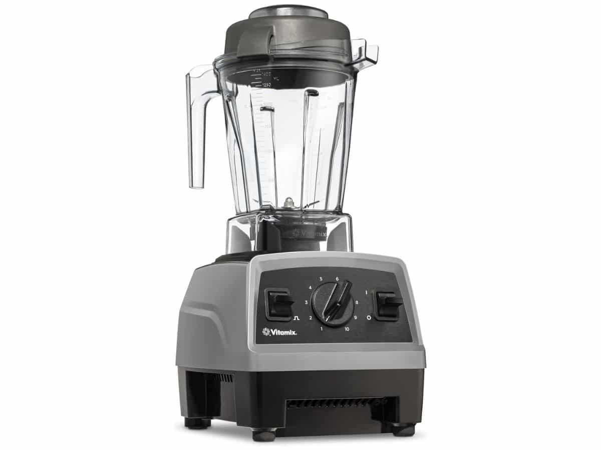 A Vitamix E310 blender on a white background.