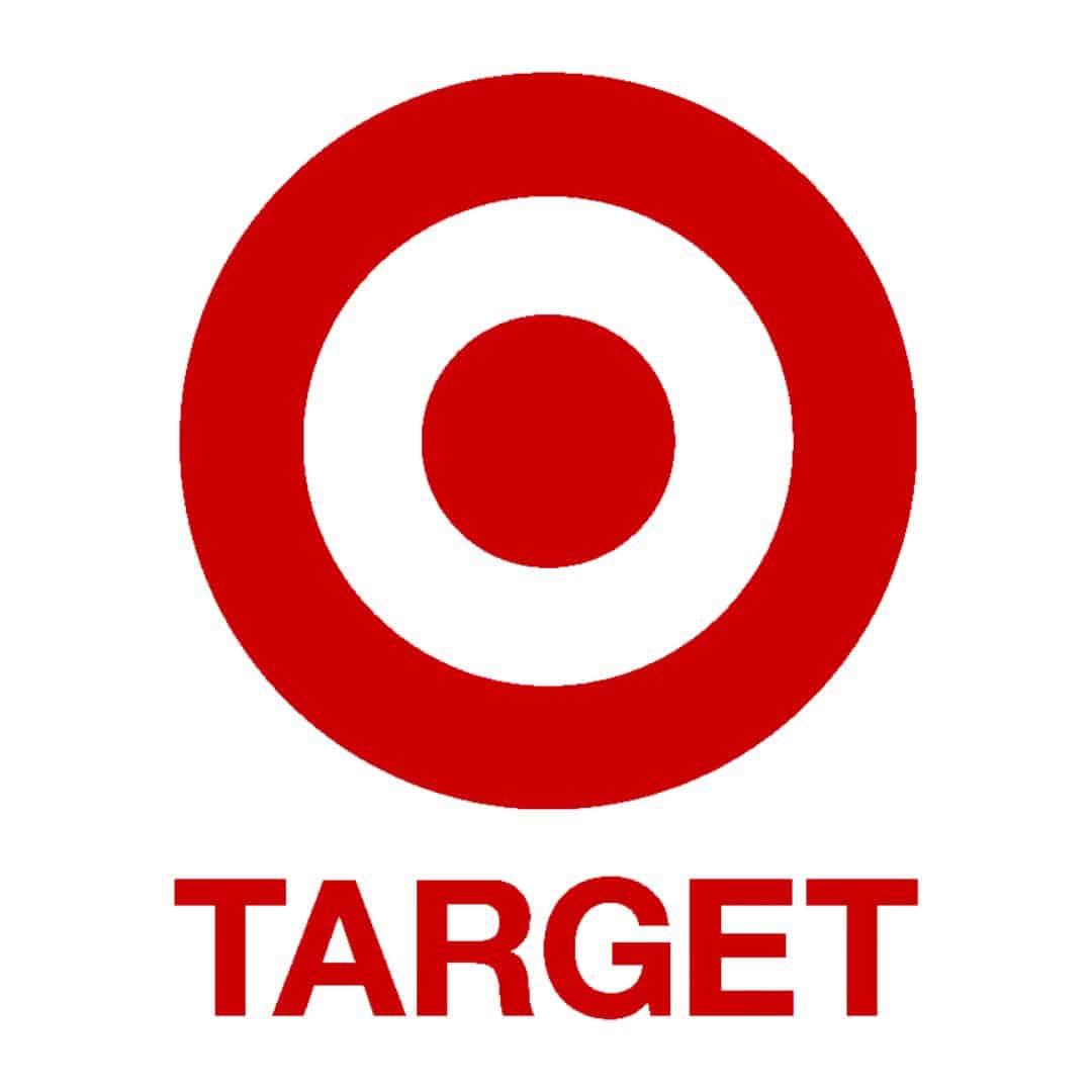 Red and white Target logo featuring a bullseye design above the word "TARGET" in capital letters.
